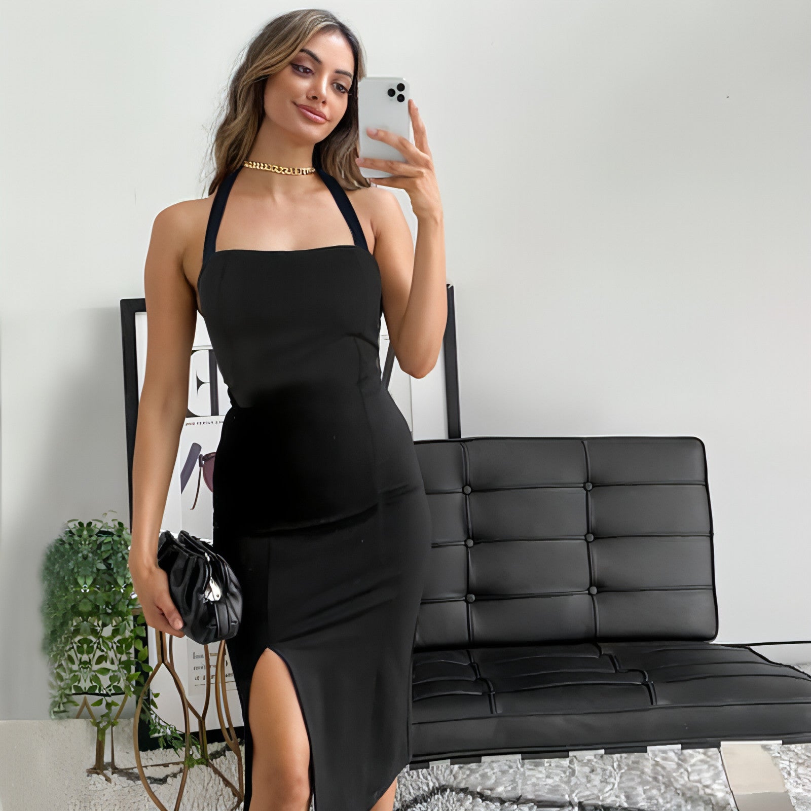 Women's Elegant Backless Halter Dress – StarXstore