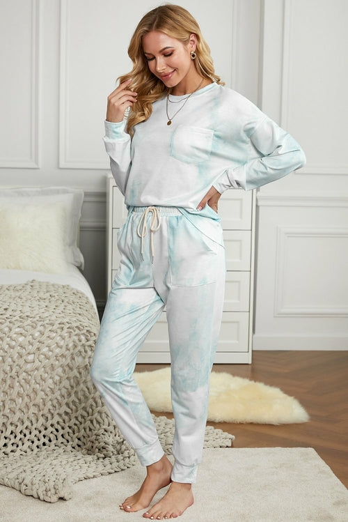 Multicolor Tie-dye Knit Lounge Set