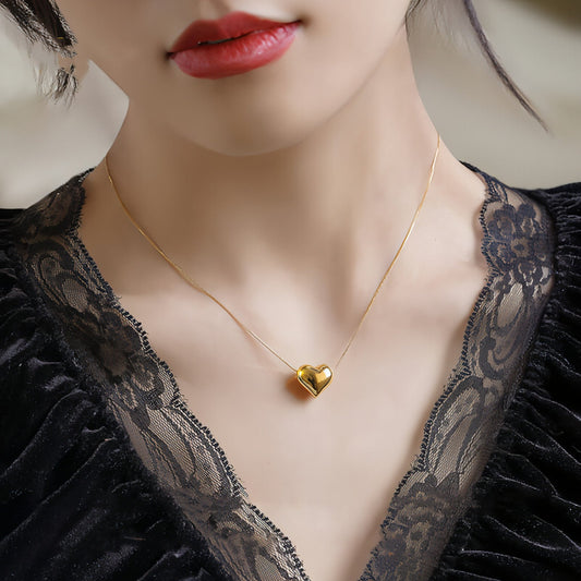 AuriLuxe™ – Personalized 18K Gold Love Pendant Necklace