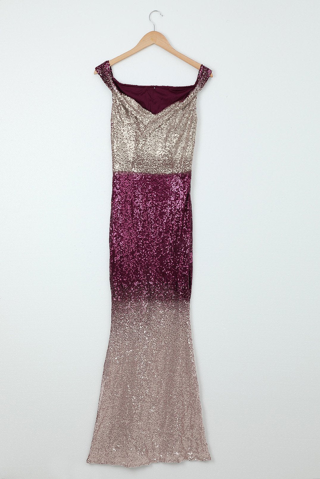Off-the-shoulder Sequin Party Evening Maxi Dress