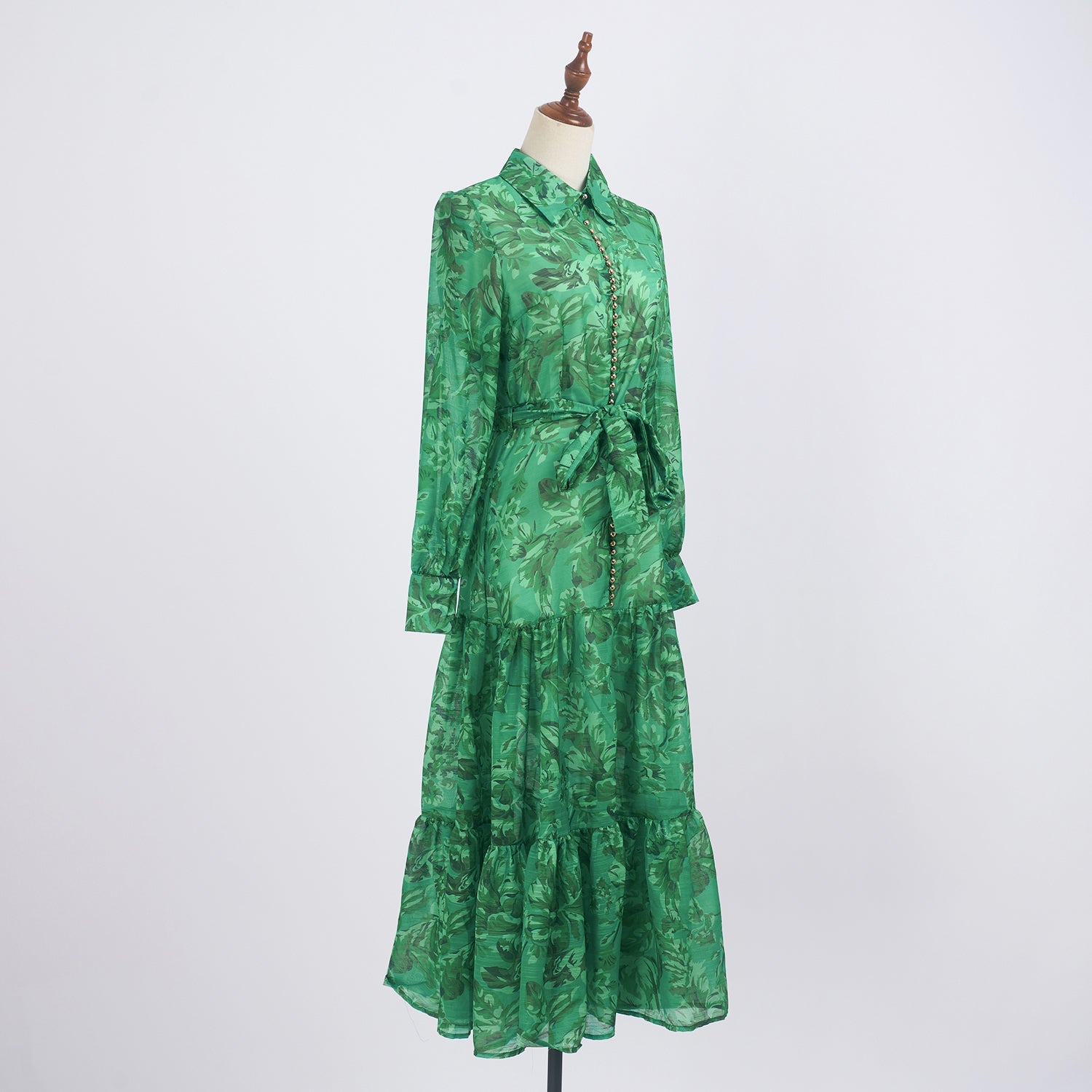 Summer New Elegant Printed Strap Waistband Gentle Dress
