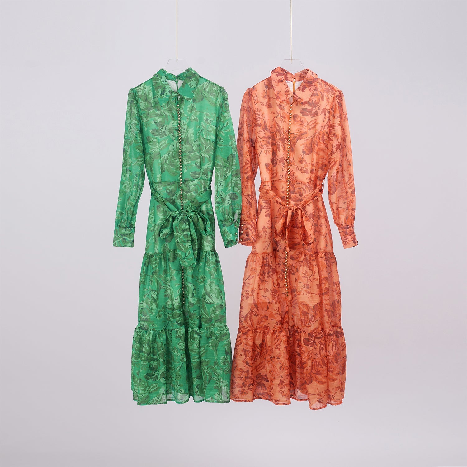 Summer New Elegant Printed Strap Waistband Gentle Dress