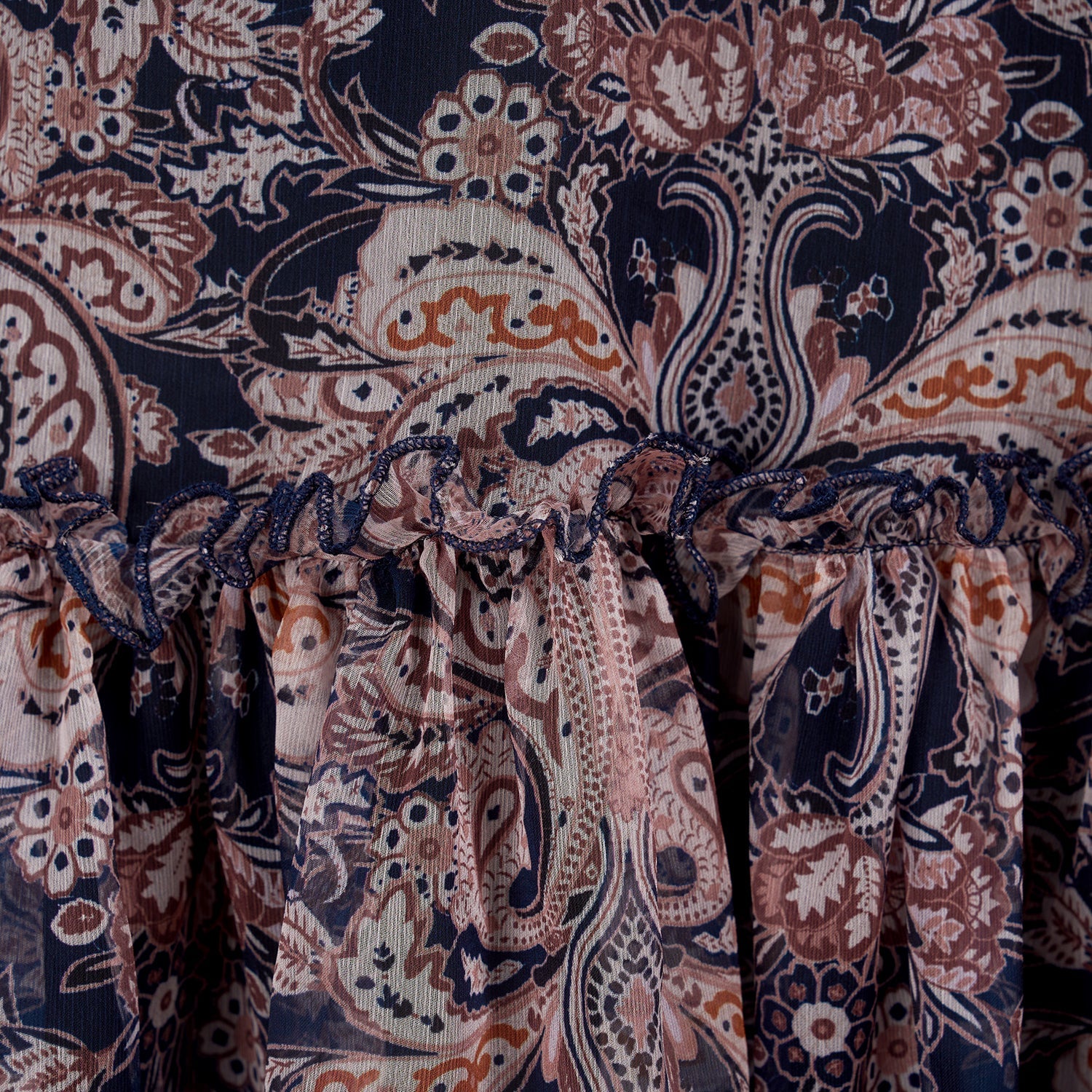 Light Luxury Elegant Retro Printed Long Sleeve Scarf Elegant Dress Two