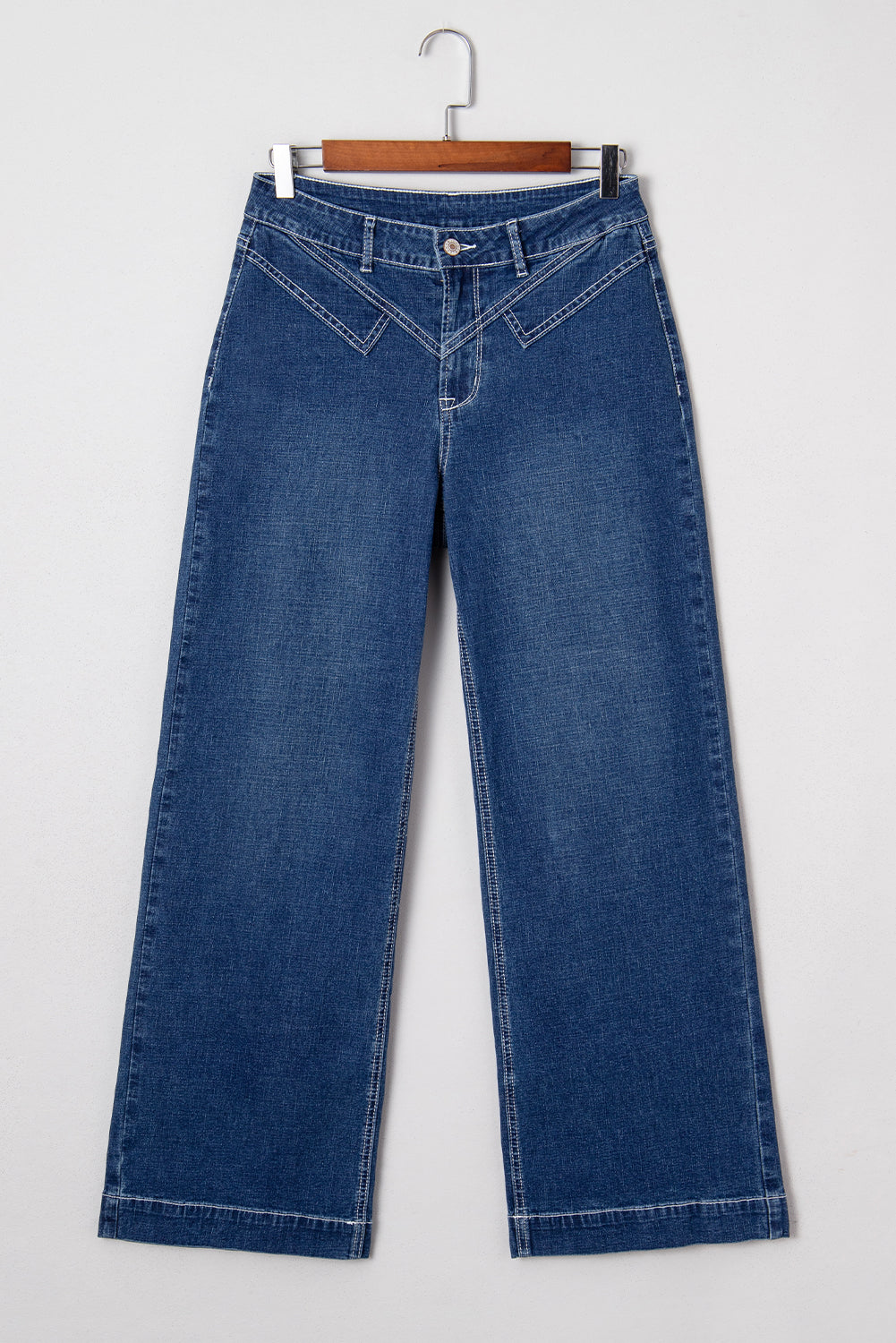 XX Denim Stitch High-Waist Cuff Jeans