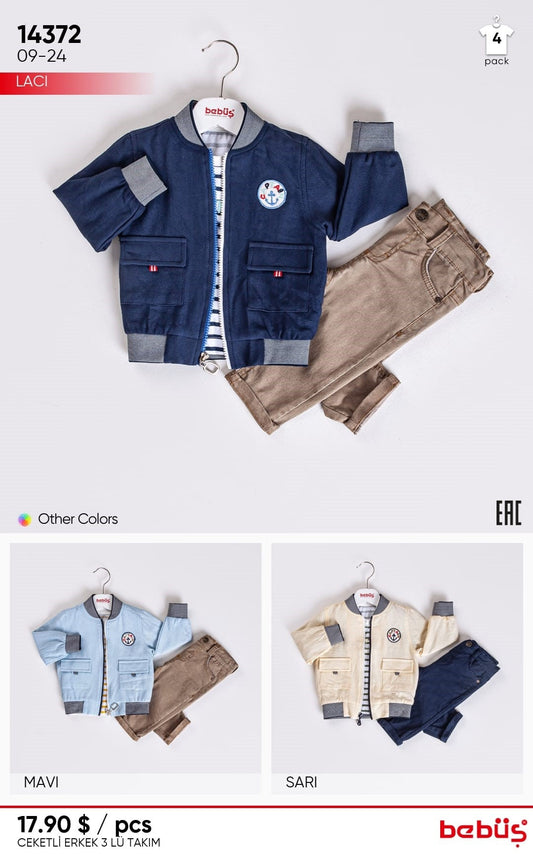 Little Boy & Toddler 3-Piece Casual Outfit - Jacket, T-Shirt & Jeans