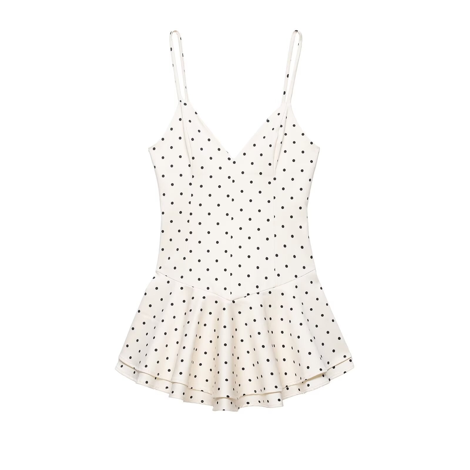 Spring Polka Dot Romper Dress .Ships from overseas. Estimated