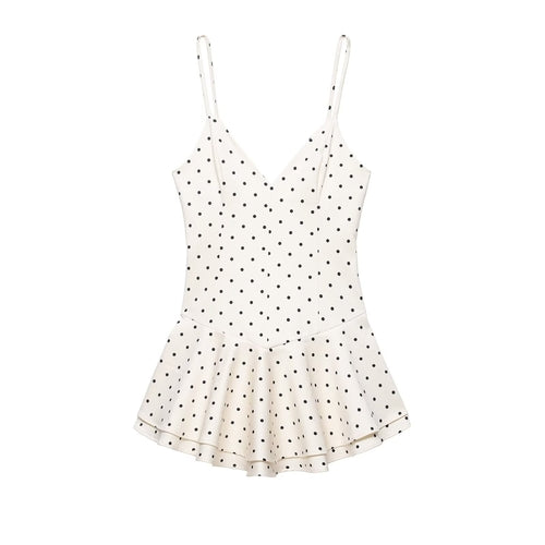 Spring Polka Dot Romper Dress .Ships from overseas. Estimated