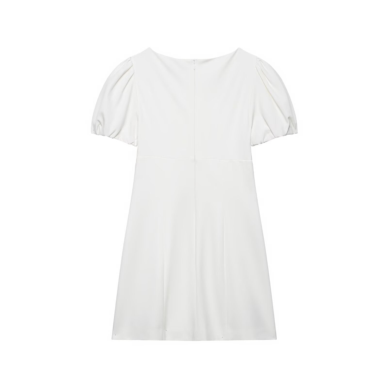 Spring Summer Women Clothing Sweet Slim Fit Pleated Pocket Short Dress
