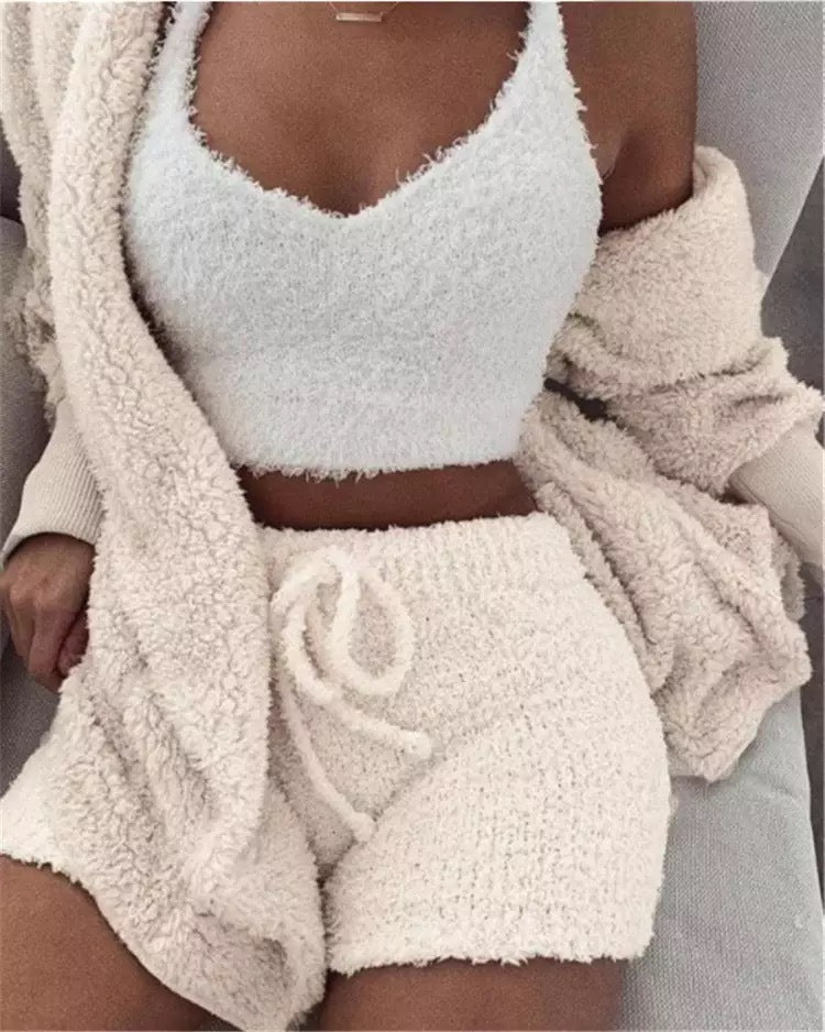 Winter Sexy Women Home Wear Suit Casual Pajamas Set Lady Female Soft