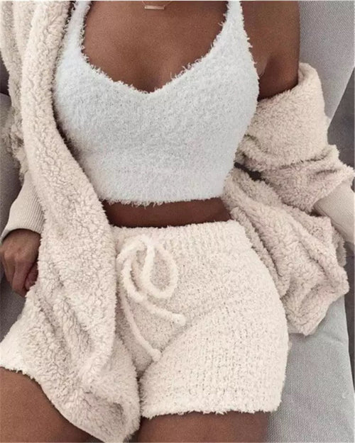 Winter Sexy Women Home Wear Suit Casual Pajamas Set Lady Female Soft