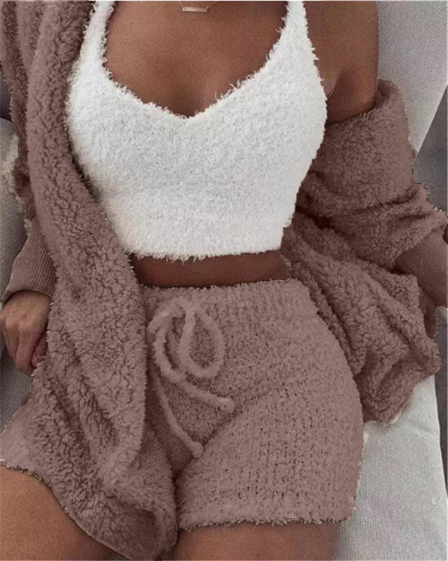 Winter Sexy Women Home Wear Suit Casual Pajamas Set Lady Female Soft