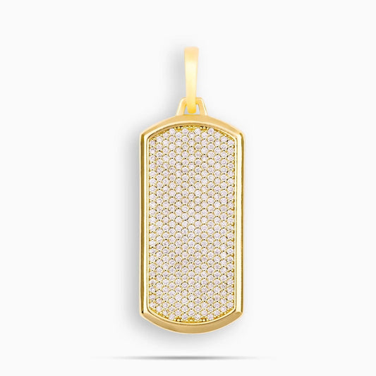 1.9ct Lab Diamond Dog Tag Pendant | IGI Certified VS+ | 10K White Gold