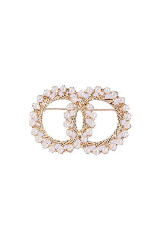 Vintage Double Circle Brooch