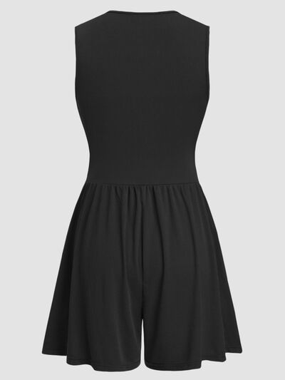 MUNSIEUR Ruched Plunge Romper - Luxury Sleeveless Jumpsuit for Women