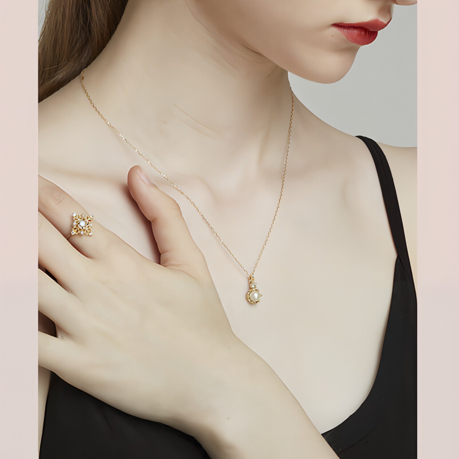 LuxeJewels™ – Ethereal Moonstone Pearl Ring