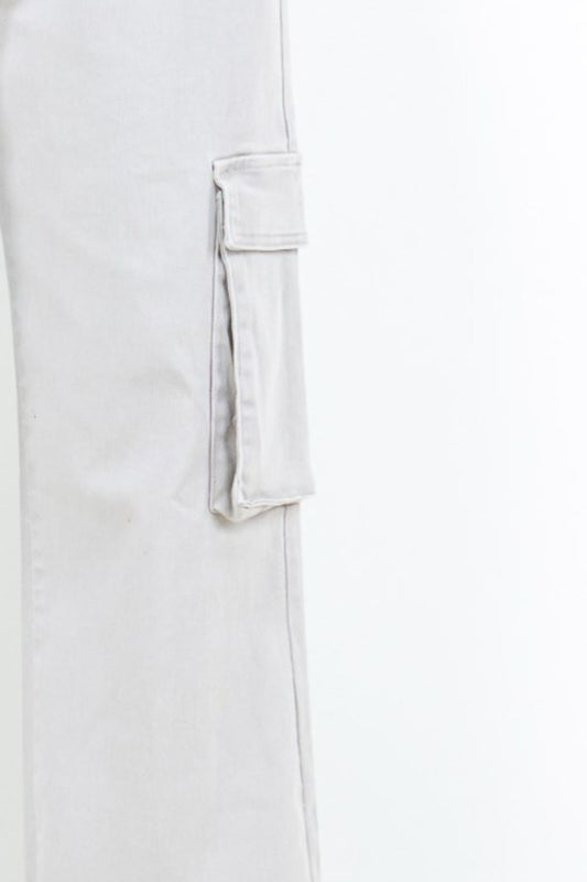 American Bazi Full Size Drawstring Wide Leg Cargo Pants Plus Size
