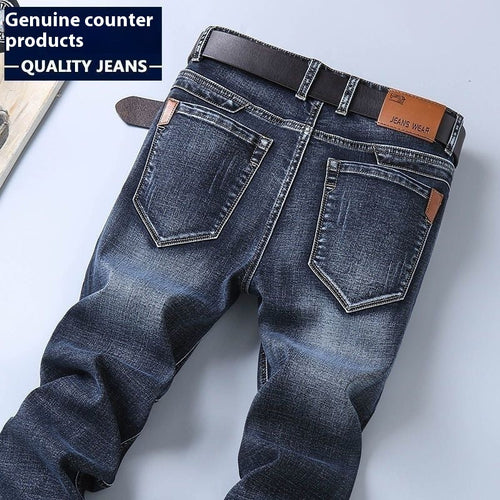 Men's Pants Straight Slim Stretch Business Casual Korean Style