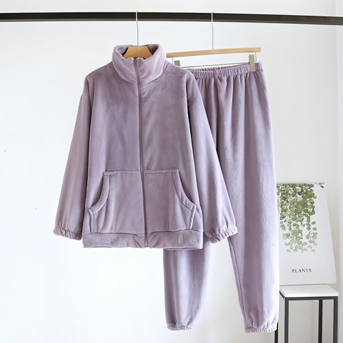 Men's And Women's Pajama Winter Coral Velvet Padded Thickened Homewear