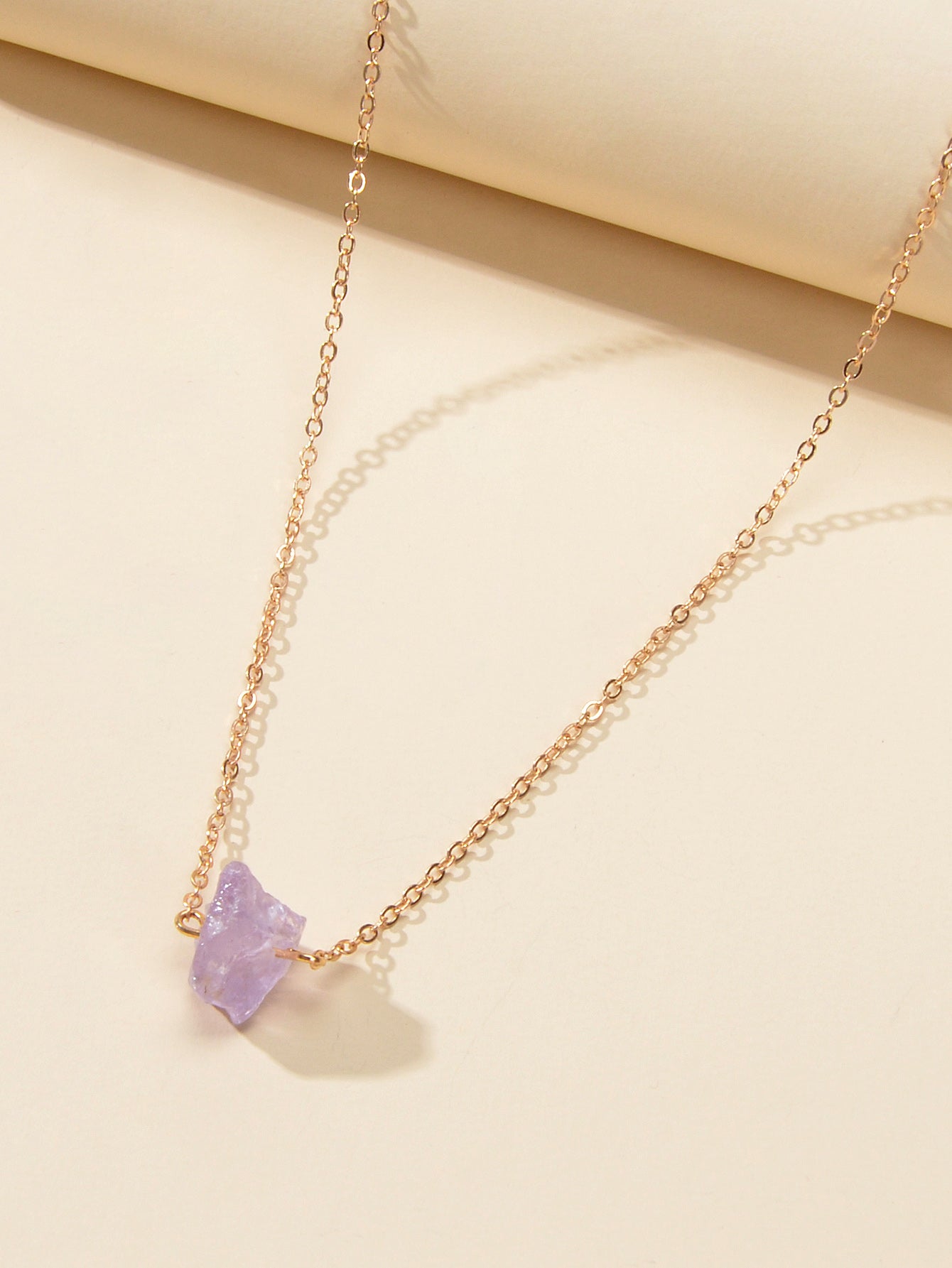Boho Chic Jewelry Gold Chain Irregular Stone Pendant Necklace Women