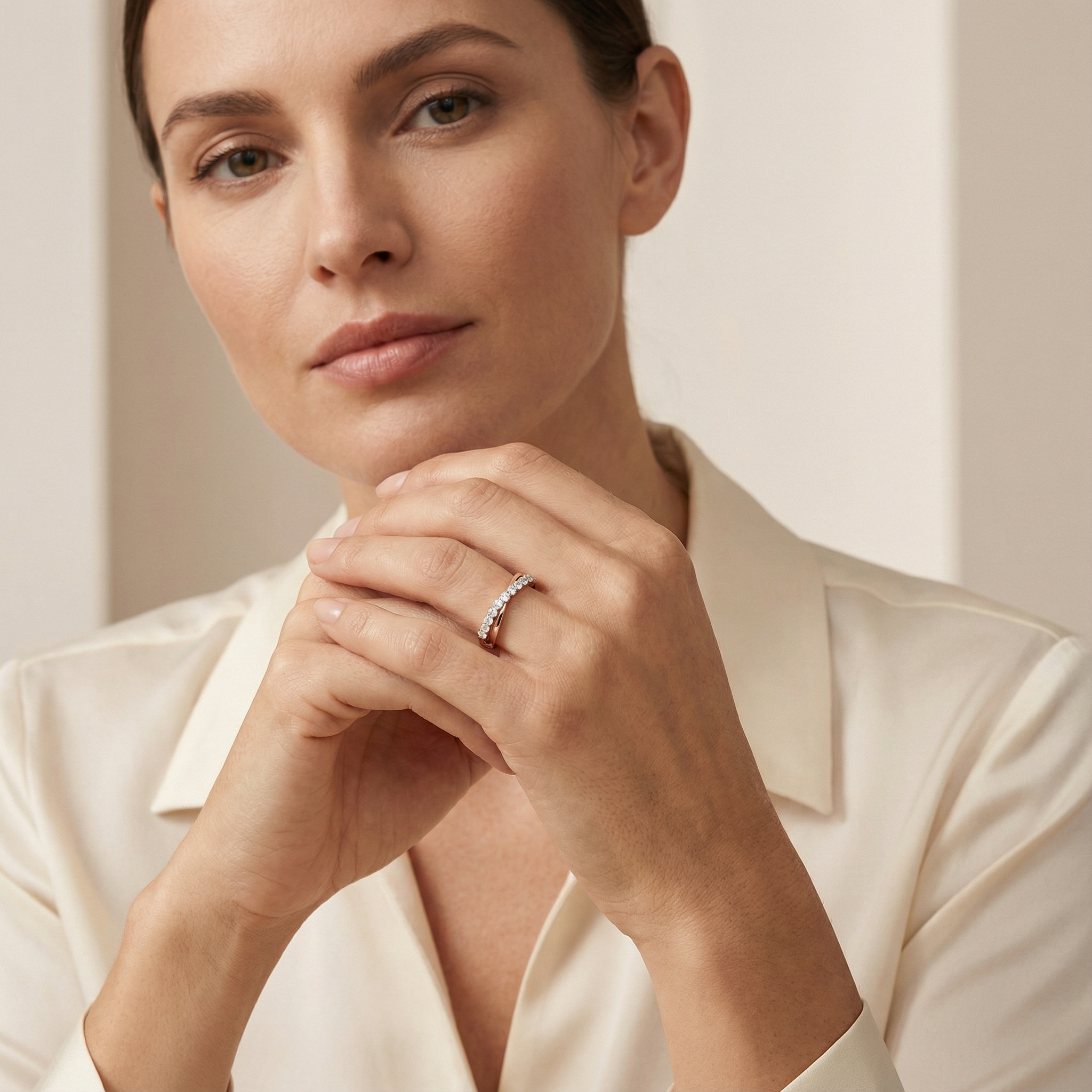 Women's 0.35ct Lab Diamond Stackable Band | 10K Rose Gold | Draco