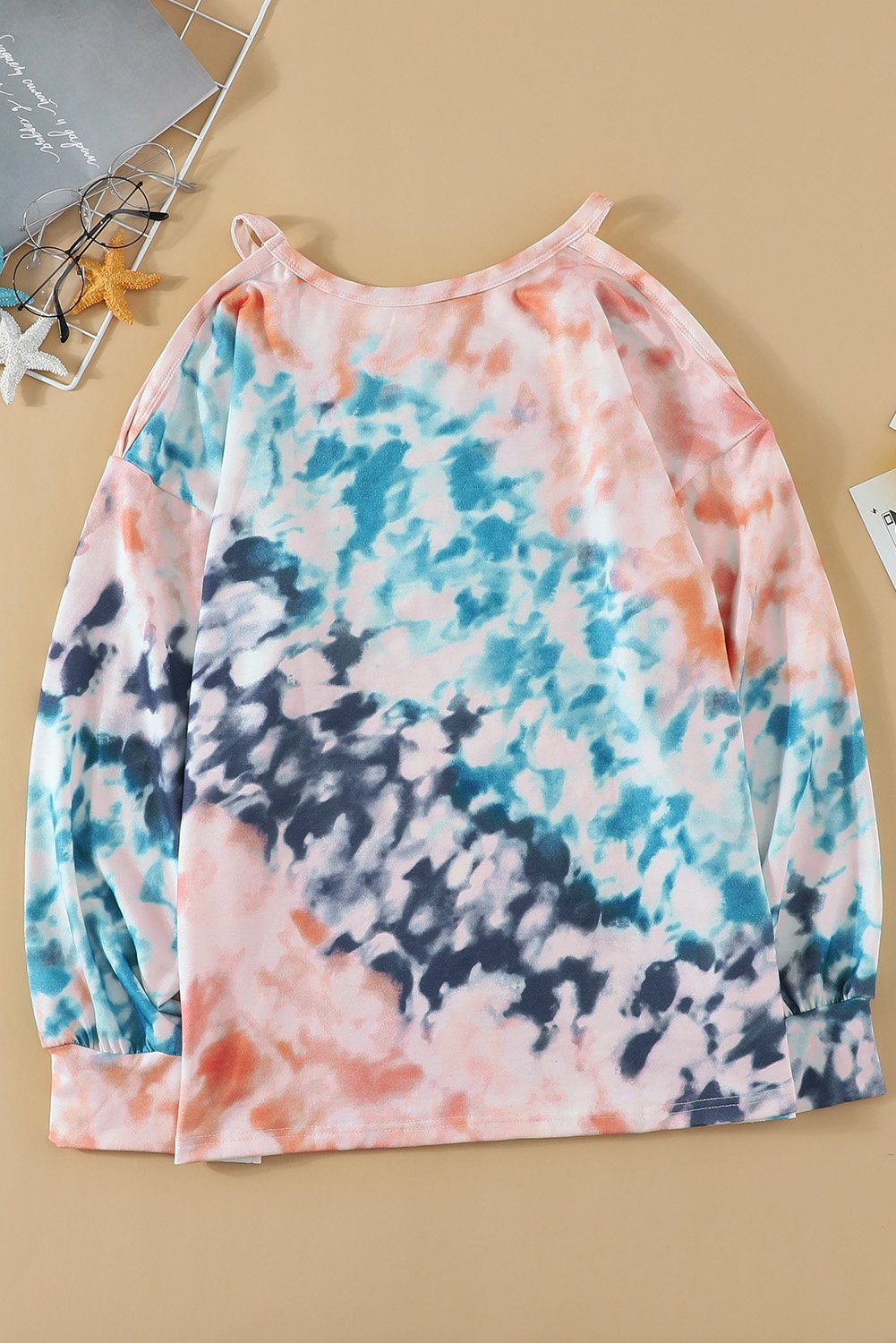 Waves Tie Dye Cold Shoulder Top