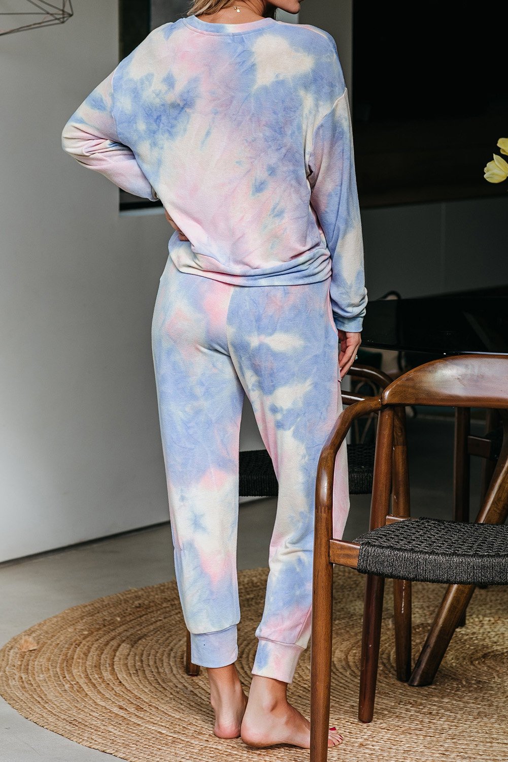 Multicolor Tie-dye Knit Lounge Set