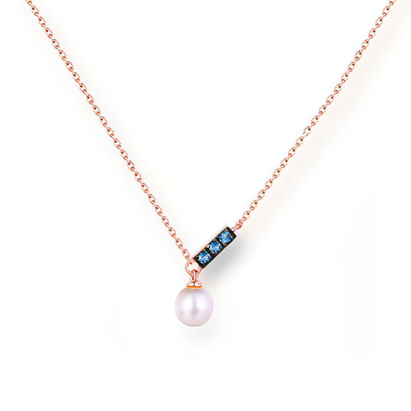 14K Rose Gold Jewelry New Korean Pearl Necklace Pendant all-match gold