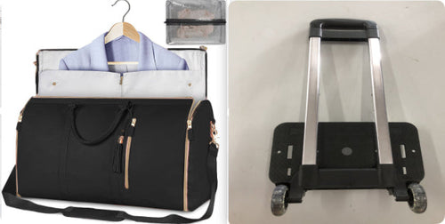 Large Capacity Trolley Travel Bag, Portable Folding Fitness Bag