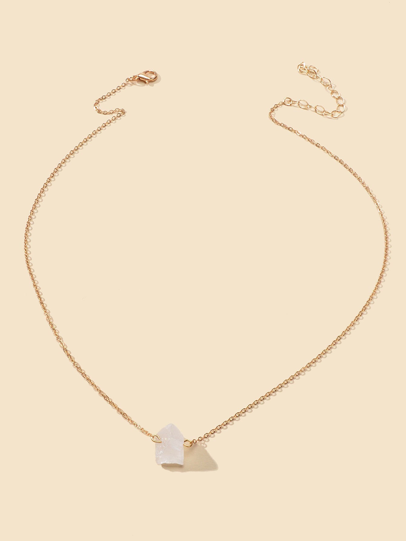 Boho Chic Jewelry Gold Chain Irregular Stone Pendant Necklace Women