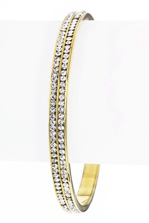 Double Row Crystal Bangle