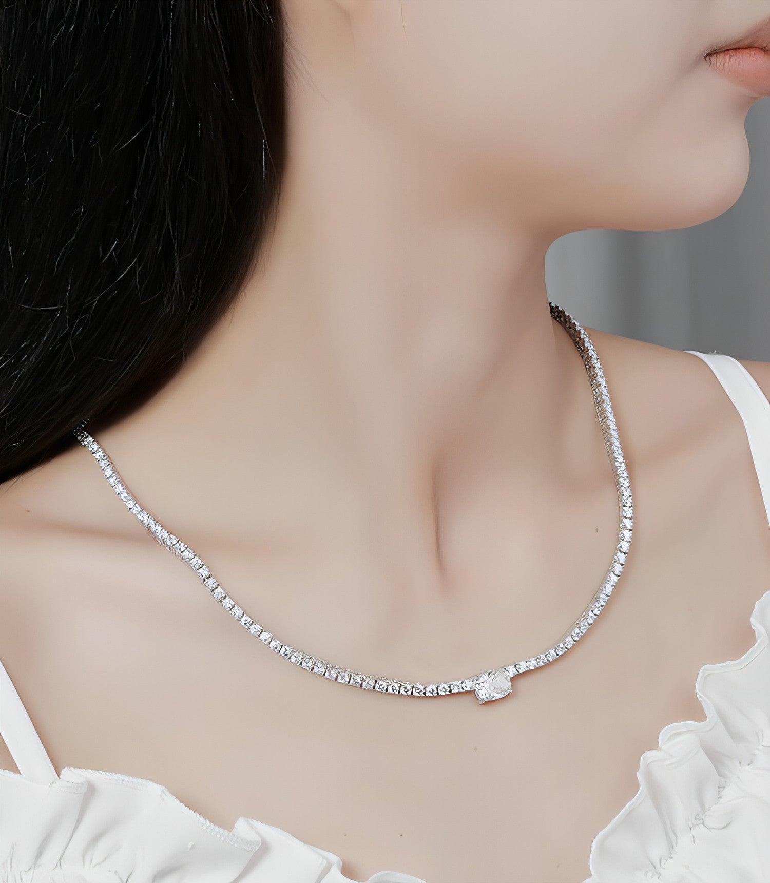 4 Karat Diamond Moissanite Necklace 925 Silver Simple European And