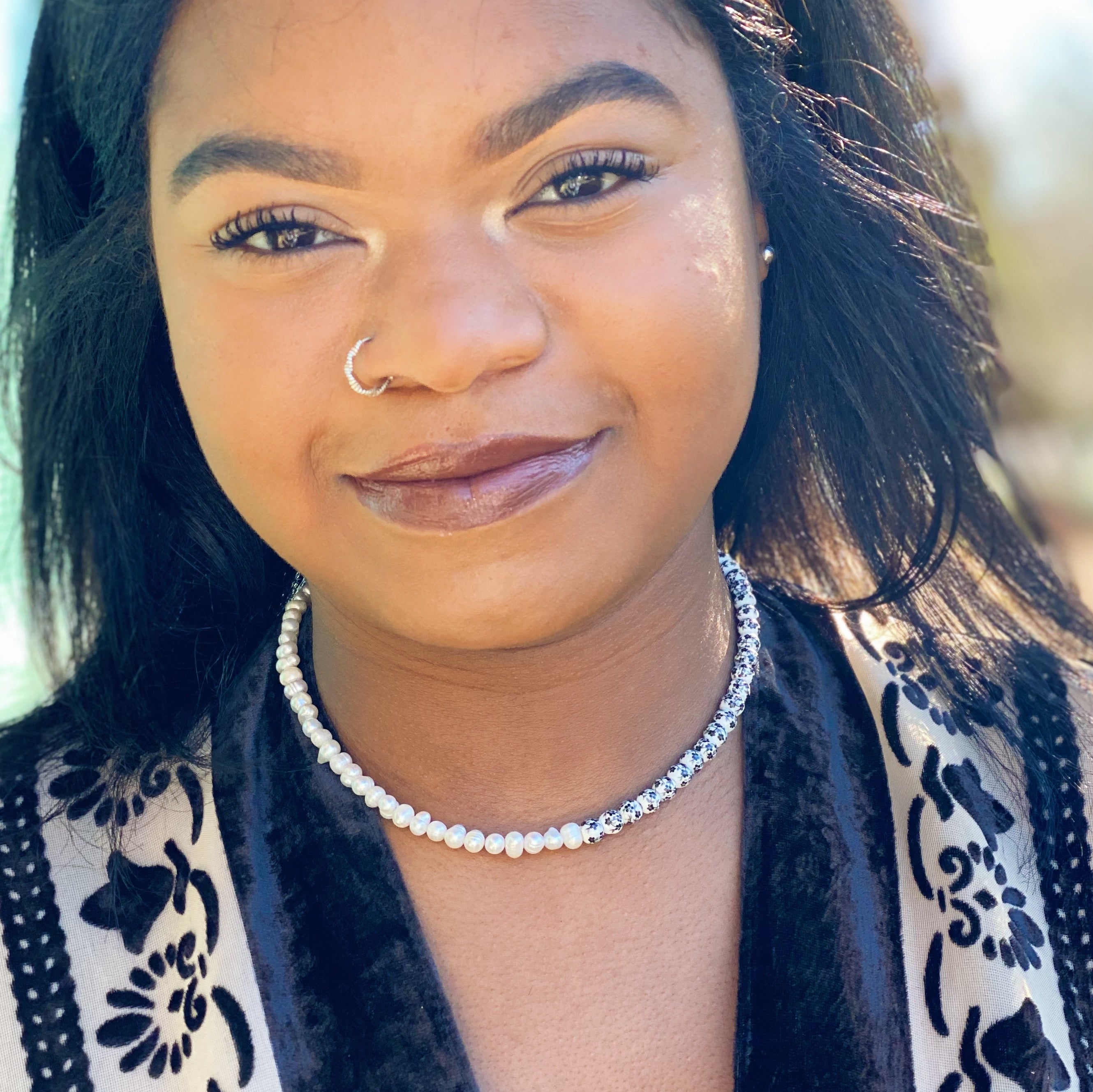 So Fresh Pearl And Porcelain Choker Necklace