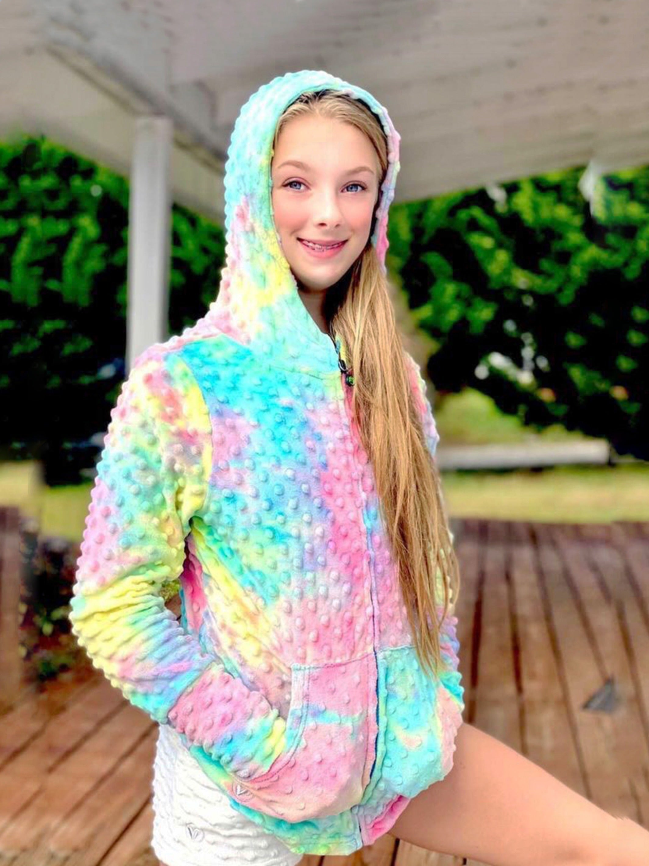 Minky Bubble Zip Hoodie
