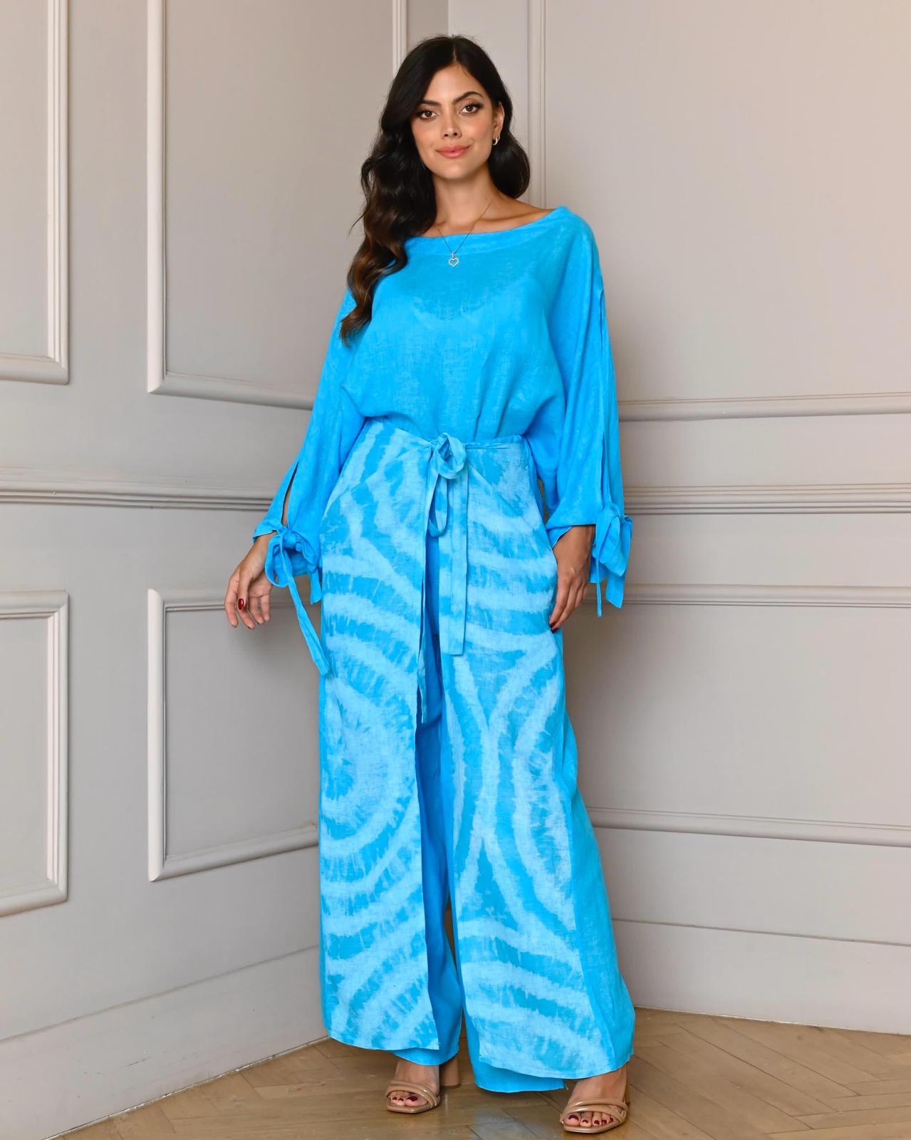 Italian Linen Tie Dye Palazzo Pant