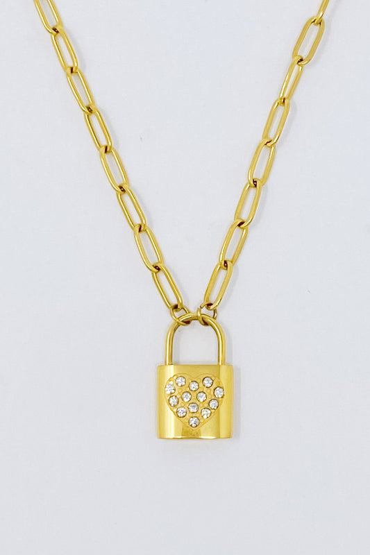 Locked In Shiny Heart Necklace