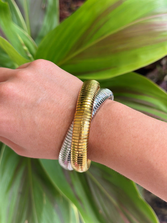 Gold Silver Elastic Bracelet
