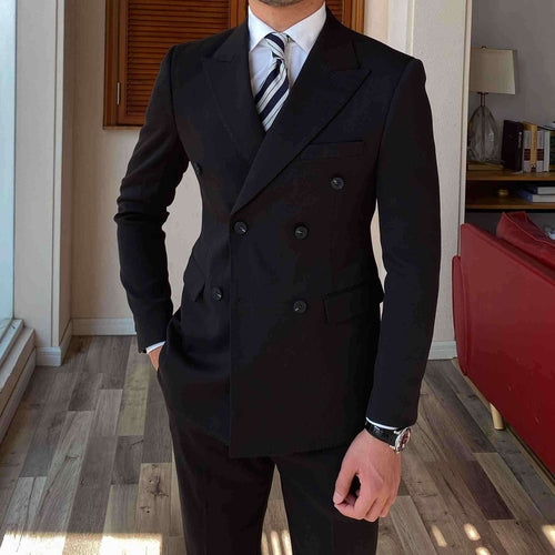 Aureux™ – Double-Breasted Business Blazer