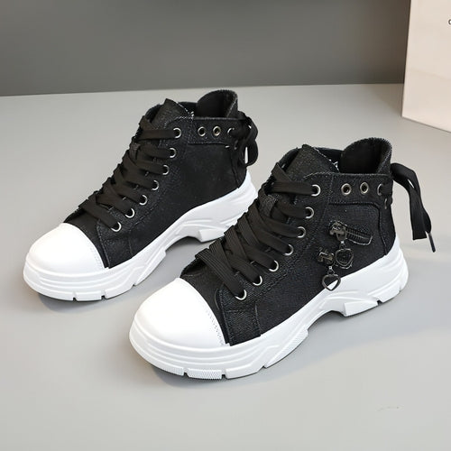 CanvasStep™ – Platform High-Top Sneakers with Zipper Details