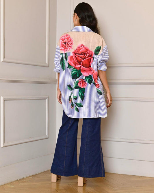 Cheetah Striped Floral Top