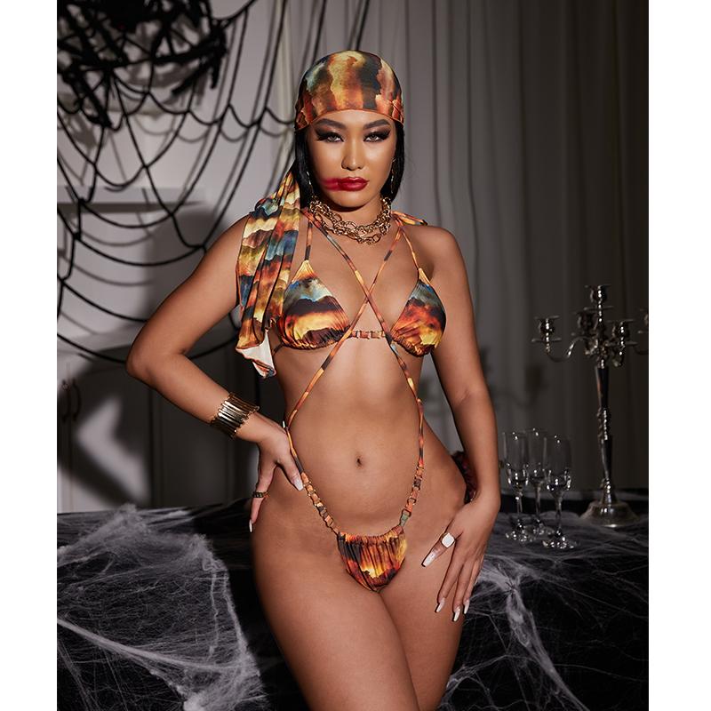 Sexy Lace Up Swimwear Brazilian Swimsuit Women Swimming Suit 3 Pieces