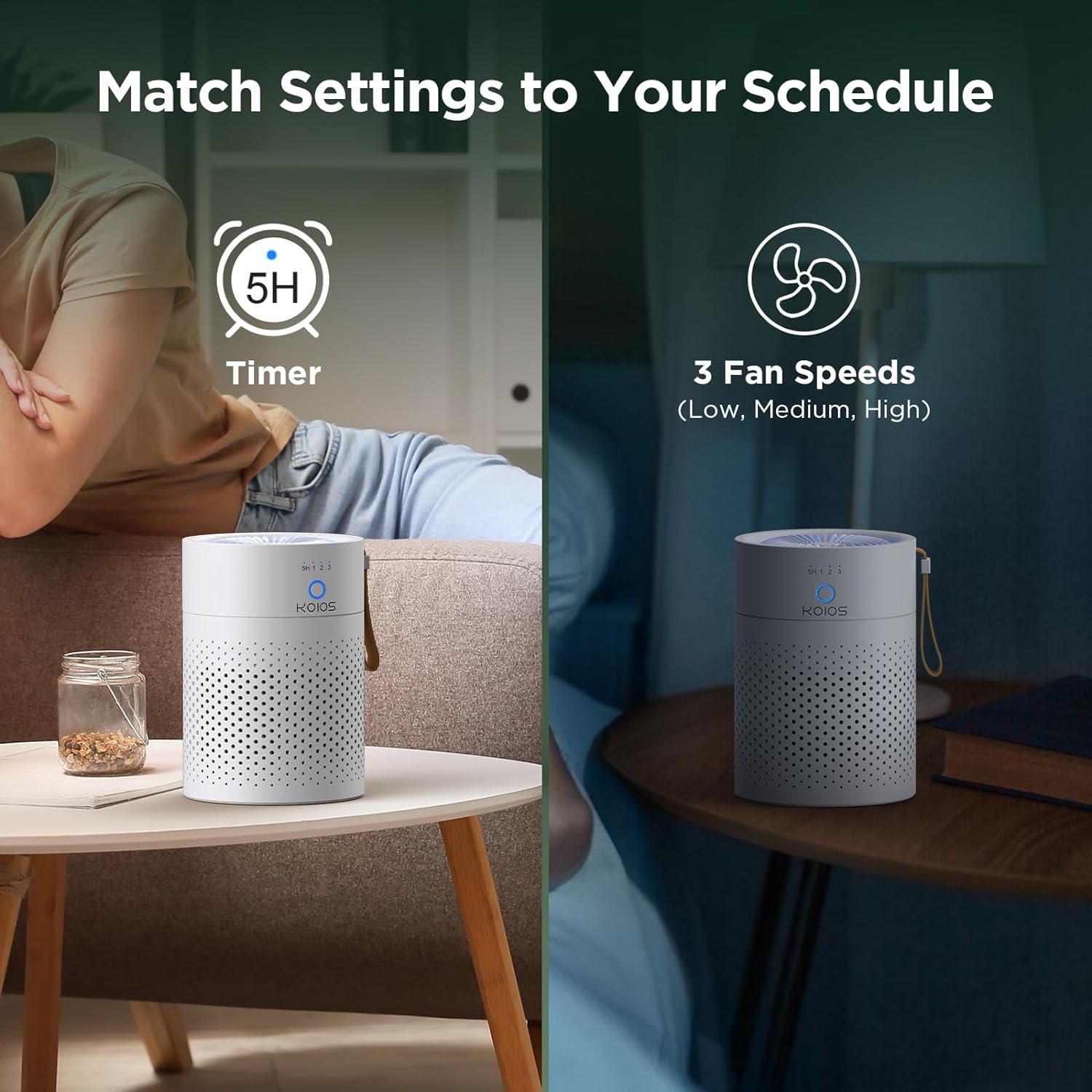 Air Purifiers For Home Bedroom H13 True HEPA Air Filter, Quiet Air