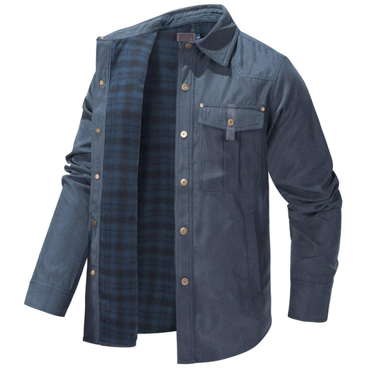 A.1 Lapel Plaid Flannel Casual Retro Western Style Jacket Men