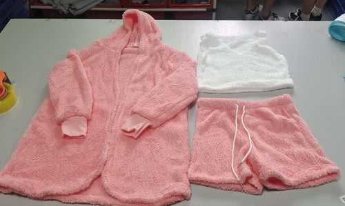 3pcs Womens Clothing Long Sleeve Crop Tank Top And Drawstring Shorts
