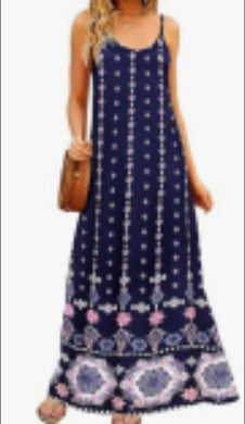 Supnier Women's Summer Maxi Dress Casual V-Neck Sleeveless Bohemian