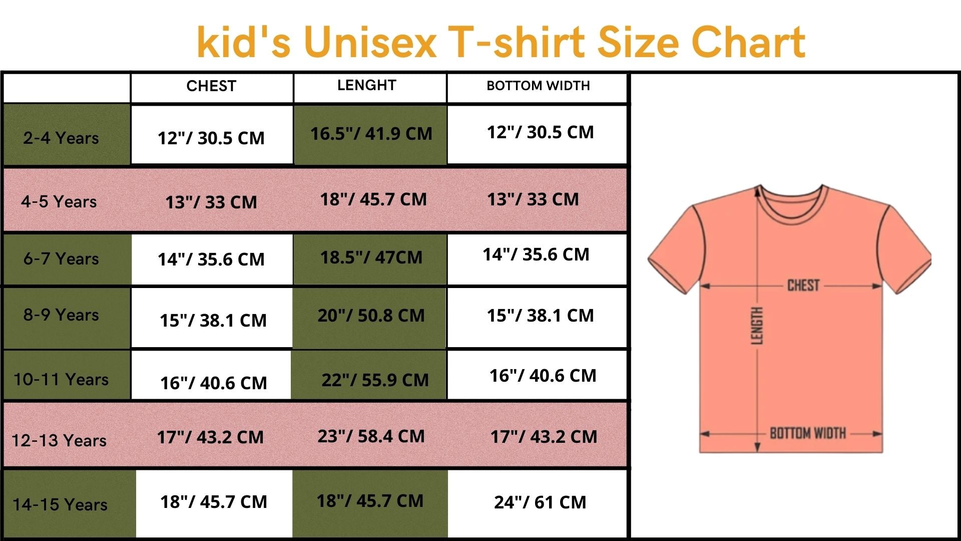 100% Colorful Cotton T-Shirt for Boys & Girls