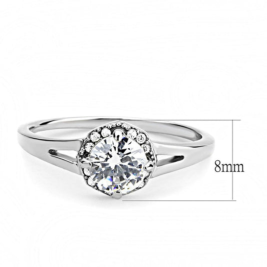 DA150 - High polished (no plating) Stainless Steel Ring with AAA Grade