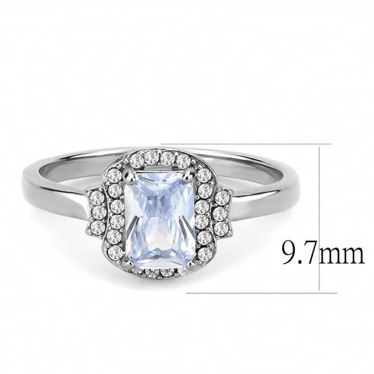 DA246 - High polished (no plating) Stainless Steel Ring with AAA Grade