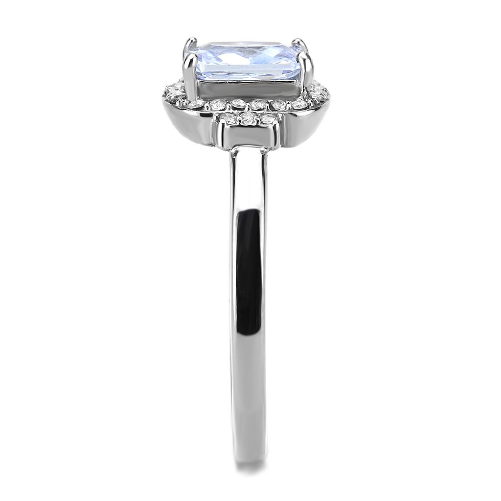 DA246 - High polished (no plating) Stainless Steel Ring with AAA Grade