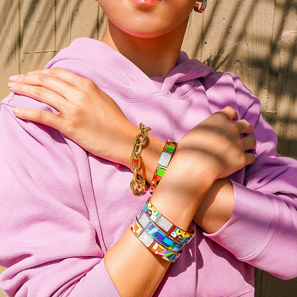 Multicolor Retro Style Bangle