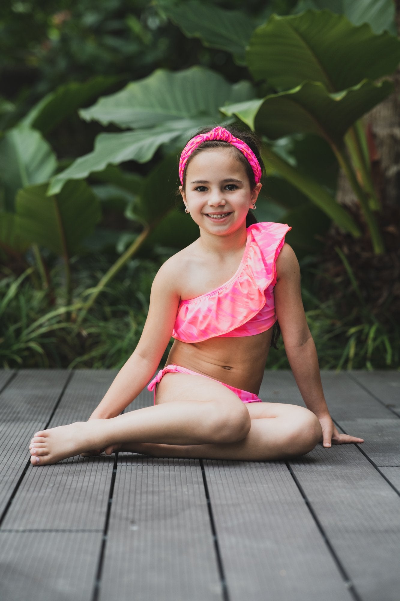 Tie Dye Leopard - One shoulder bikini - Kids Swimwear